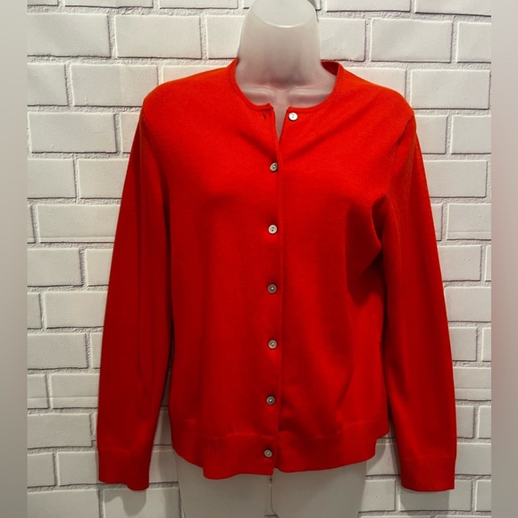 LANDS END women orange cardigan/ size XS 2-4 - Picture 5 of 7